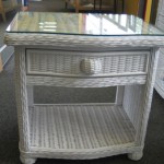 Glass Top on Wicker End Table